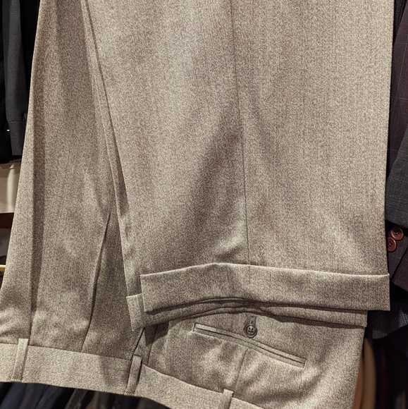 Paul Fredrick Other - Paul Fredrick 44 regular brown speckled pleated dress pants with cuff